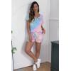 imageWIHOLL Two Piece Outfits for Women Lounge Sets Button Down Top and Shorts Set Sweatsuits with PocketsShort Sleeve  Tie Dye Pink