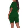 imageWIHOLL Two Piece Outfits for Women Short Sleeve V Neck Biker Shorts Set1green