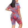 imageWIHOLL Two Piece Outfits for Women Short Sleeve V Neck Biker Shorts Set2purple