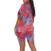 imageWIHOLL Two Piece Outfits for Women Short Sleeve V Neck Biker Shorts Set2purple