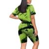 imageWIHOLL Two Piece Outfits for Women Short Sleeve V Neck Biker Shorts Set2yellow Black