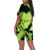 imageWIHOLL Two Piece Outfits for Women Short Sleeve V Neck Biker Shorts Set2yellow Black