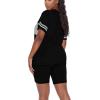 imageWIHOLL Two Piece Outfits for Women Short Sleeve V Neck Biker Shorts Set3black