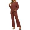 imageWIHOLL Two Piece Outfits for Women Short Sleeve V Neck Biker Shorts Set5caramel