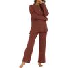 imageWIHOLL Two Piece Outfits for Women Short Sleeve V Neck Biker Shorts Set5caramel