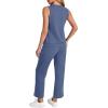 imageWIHOLL Two Piece Set for Women Summer Outfits Vacation Trendy Lounge Sets V Neck Matching SetsBlue