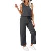 imageWIHOLL Two Piece Set for Women Summer Outfits Vacation Trendy Lounge Sets V Neck Matching SetsDeep Grey