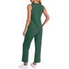 imageWIHOLL Two Piece Set for Women Summer Outfits Vacation Trendy Lounge Sets V Neck Matching SetsGreen