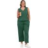 imageWIHOLL Two Piece Set for Women Summer Outfits Vacation Trendy Lounge Sets V Neck Matching SetsGreen