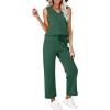 imageWIHOLL Two Piece Set for Women Summer Outfits Vacation Trendy Lounge Sets V Neck Matching SetsGreen