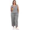 imageWIHOLL Two Piece Set for Women Summer Outfits Vacation Trendy Lounge Sets V Neck Matching SetsGrey