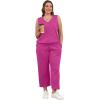 imageWIHOLL Two Piece Set for Women Summer Outfits Vacation Trendy Lounge Sets V Neck Matching SetsHotpink
