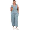 imageWIHOLL Two Piece Set for Women Summer Outfits Vacation Trendy Lounge Sets V Neck Matching SetsLight Blue