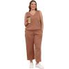 imageWIHOLL Two Piece Set for Women Summer Outfits Vacation Trendy Lounge Sets V Neck Matching SetsLightbrown