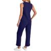 imageWIHOLL Two Piece Set for Women Summer Outfits Vacation Trendy Lounge Sets V Neck Matching SetsNavy