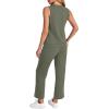 imageWIHOLL Two Piece Set for Women Summer Outfits Vacation Trendy Lounge Sets V Neck Matching SetsOlive Green