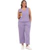 imageWIHOLL Two Piece Set for Women Summer Outfits Vacation Trendy Lounge Sets V Neck Matching SetsPurple