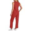 imageWIHOLL Two Piece Set for Women Summer Outfits Vacation Trendy Lounge Sets V Neck Matching SetsRed