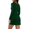 imageWIHOLL Womens Long Sleeve Boat Neck Mini Dress Slim Fit Party Club Bodycon Fall Winter Dresses 2025G  Green