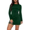 imageWIHOLL Womens Long Sleeve Boat Neck Mini Dress Slim Fit Party Club Bodycon Fall Winter Dresses 2025G  Green