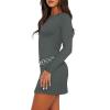 imageWIHOLL Womens Long Sleeve Boat Neck Mini Dress Slim Fit Party Club Bodycon Fall Winter Dresses 2025J  Deep Grey