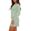 imageWIHOLL Womens Long Sleeve Boat Neck Mini Dress Slim Fit Party Club Bodycon Fall Winter Dresses 2025O  Sage Green