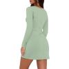 imageWIHOLL Womens Long Sleeve Boat Neck Mini Dress Slim Fit Party Club Bodycon Fall Winter Dresses 2025O  Sage Green