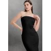 imageWIHOLL Womens Summer Dresses 2025 Fall Bodycon Maxi Tube Dress Strapless Side Slit Vacation OutfitsA Black