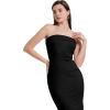 imageWIHOLL Womens Summer Dresses 2025 Fall Bodycon Maxi Tube Dress Strapless Side Slit Vacation OutfitsA Black