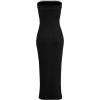 imageWIHOLL Womens Summer Dresses 2025 Fall Bodycon Maxi Tube Dress Strapless Side Slit Vacation OutfitsA Black