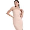 imageWIHOLL Womens Summer Dresses 2025 Fall Bodycon Maxi Tube Dress Strapless Side Slit Vacation OutfitsB Beige