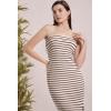 imageWIHOLL Womens Summer Dresses 2025 Fall Bodycon Maxi Tube Dress Strapless Side Slit Vacation OutfitsB Beige Brown Striped