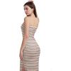 imageWIHOLL Womens Summer Dresses 2025 Fall Bodycon Maxi Tube Dress Strapless Side Slit Vacation OutfitsB Beige Brown Striped