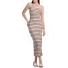 imageWIHOLL Womens Summer Dresses 2025 Fall Bodycon Maxi Tube Dress Strapless Side Slit Vacation OutfitsB Beige Brown Striped