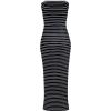 imageWIHOLL Womens Summer Dresses 2025 Fall Bodycon Maxi Tube Dress Strapless Side Slit Vacation OutfitsB Black White Striped