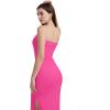 imageWIHOLL Womens Summer Dresses 2025 Fall Bodycon Maxi Tube Dress Strapless Side Slit Vacation OutfitsB Hot Pink