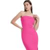 imageWIHOLL Womens Summer Dresses 2025 Fall Bodycon Maxi Tube Dress Strapless Side Slit Vacation OutfitsB Hot Pink