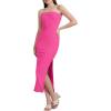 imageWIHOLL Womens Summer Dresses 2025 Fall Bodycon Maxi Tube Dress Strapless Side Slit Vacation OutfitsB Hot Pink
