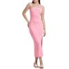 imageWIHOLL Womens Summer Dresses 2025 Fall Bodycon Maxi Tube Dress Strapless Side Slit Vacation OutfitsB Pink
