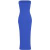 imageWIHOLL Womens Summer Dresses 2025 Fall Bodycon Maxi Tube Dress Strapless Side Slit Vacation OutfitsB Royal Blue