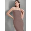 imageWIHOLL Womens Summer Dresses 2025 Fall Bodycon Maxi Tube Dress Strapless Side Slit Vacation OutfitsC Brown
