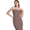 imageWIHOLL Womens Summer Dresses 2025 Fall Bodycon Maxi Tube Dress Strapless Side Slit Vacation OutfitsC Brown