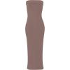 imageWIHOLL Womens Summer Dresses 2025 Fall Bodycon Maxi Tube Dress Strapless Side Slit Vacation OutfitsC Brown