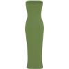 imageWIHOLL Womens Summer Dresses 2025 Fall Bodycon Maxi Tube Dress Strapless Side Slit Vacation OutfitsC Green