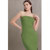 imageWIHOLL Womens Summer Dresses 2025 Fall Bodycon Maxi Tube Dress Strapless Side Slit Vacation OutfitsC Green