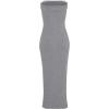 imageWIHOLL Womens Summer Dresses 2025 Fall Bodycon Maxi Tube Dress Strapless Side Slit Vacation OutfitsC Grey