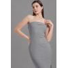 imageWIHOLL Womens Summer Dresses 2025 Fall Bodycon Maxi Tube Dress Strapless Side Slit Vacation OutfitsC Grey