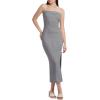 imageWIHOLL Womens Summer Dresses 2025 Fall Bodycon Maxi Tube Dress Strapless Side Slit Vacation OutfitsC Grey
