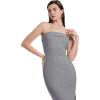 imageWIHOLL Womens Summer Dresses 2025 Fall Bodycon Maxi Tube Dress Strapless Side Slit Vacation OutfitsC Grey