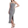 imageWIHOLL Womens Summer Dresses 2025 Fall Bodycon Maxi Tube Dress Strapless Side Slit Vacation OutfitsC Grey